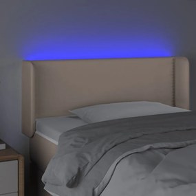 cappuccino színű műbőr LED-es fejtámla 103x16x78/88 cm