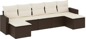 vidaXL 7 részes barna polyrattan kerti ülőgarnitúra párnákkal