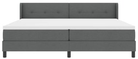 Sötétszürke Boxspring Ágy, 200x200 cm, Anyag