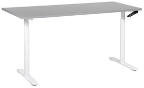 Fehér és szürke manuálisan állítható íróasztal 160 x 72 cm DESTINAS Beliani