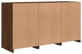 barna tölgy színű tálalószekrény LED-ekkel 123 x 37 x 67 cm