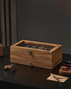 12 rekeszes óratartó doboz rusztikus dió színben