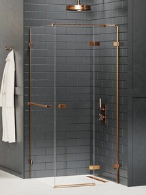 New Trendy Avexa Copper Brushed zuhanykabin 100x90 cm négyszögletes réz csiszolt/átlátszó üveg EXK-3649