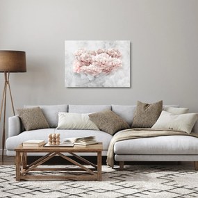 Kép - Rózsaszín virágok a falon (üvegen) (70x50 cm)
