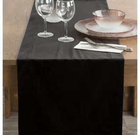 Melinda bársony asztali futó Fekete 40x140 cm