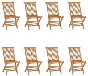 vidaXL 8 db tömör tíkfa összecsukható kerti szék