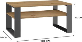 1P dohányzóasztal, antracit-tölgy