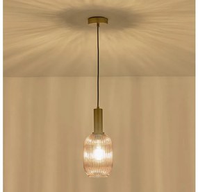 Csillár zsinóron 1xE27/15W/230V barna pr. 13 cm