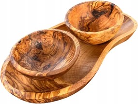 2 db-os Ovális Olajfa Tál Szett DMI12 PD1.30 Tállal