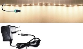 1m hosszú 14Wattos, kapcsoló nélküli, 12V adapteres középfehér LED szalag szett (60db P2835 SMD LED)