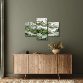 Kép - Zöld és fehér fodrok (90x60 cm)