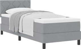 vidaXL Boxrugós ágy matracmal Világosszürke 80 x 200 cm szövet