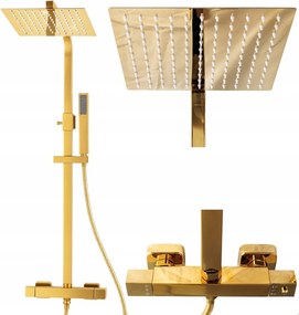 Zuhanyszett falra szerelhető termosztáttal Indes Angelo gold