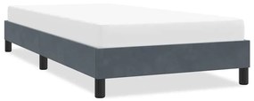 sötétszürke bársony ágykeret matrac nélkül 80x210 cm