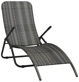 SzĂŒrke összecsukhatĂł polyrattan napozóågy
