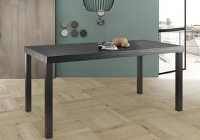 STEEL Asztal fekete, laminált felülettel, fekete fém lábakkal 189 x 88 cm,