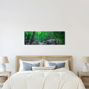 Kép - Erawan vízesés, Kanchanaburi, Thaiföld (órával) (90x30 cm)
