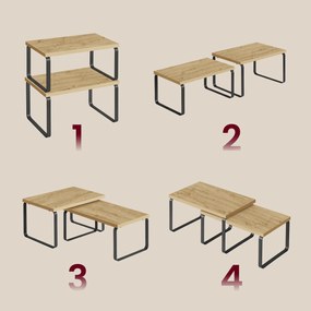 2 db MARZO konyhai Polc szett, artisan tölgy/fekete