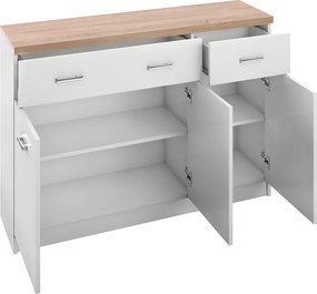 Komód 3d2s, fehér/tölgy sonoma, TOPTY TYP 07