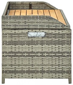 szürke polyrattan kerti tárolópad 120 cm