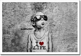 Poszterek keretben 60x40 I love life Banksy Spray