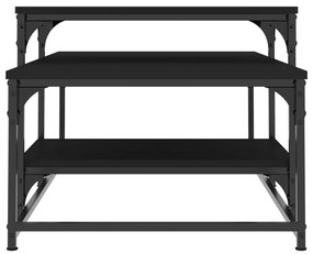 Fekete szerelt fa dohányzóasztal 102 x 60 x 45 cm