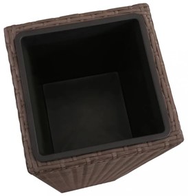 3 db barna polyrattan kerti magaságyás