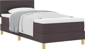 vidaXL Boxrugós ágy matracmal Sötét Barna 80 x 200 cm szövet