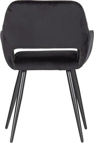 Fekete kárpitozott karfás étkezőfotel szett 2 db-os Jelle – WOOOD