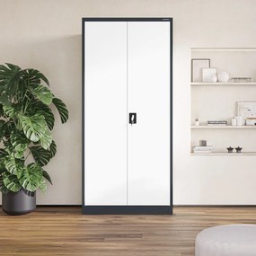 Fém iratszekrény JAN H, 900 x 1950 x 400 mm, antracit-fehér