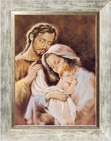 Szent Család Vallásos Kép Fehér Díszkeretben 30X40