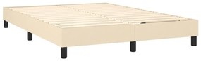 krémszínű szövet rugós és LED-es ágy matraccal 140x190cm