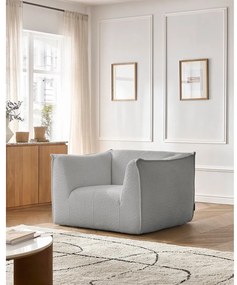 Világosszürke buklé fotel Giorgia – Bobochic Paris