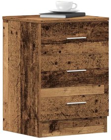 2 db antik fa szerelt fa éjjeliszekrények 38x35x55 cm