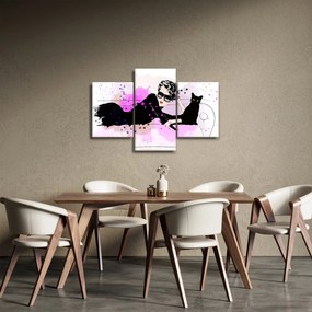 Kép - Nő egy fekete macskával (90x60 cm)