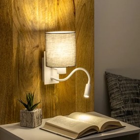 Brilagi - LED Fali lámpa NUBILA 1xE27/25W/230V + LED/3W fehér/antracit