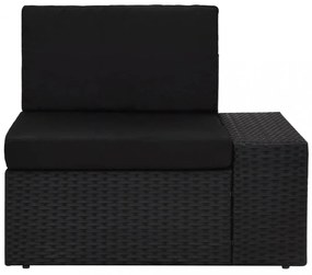 3 részes fekete polyrattan kerti ülőgarnitúra