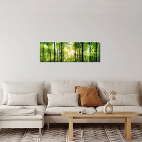 Kép - Hajnal az erdőben (órával) (90x30 cm)