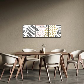 Kép - Absztrakt stroke-ok (órával) (90x30 cm)