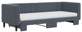 sötétszürke kihúzható bársony heverő matraccal 80 x 200 cm