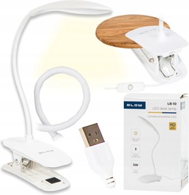 Asztali Éjjeli Olvasólámpa Hajlított Usb Led Klip Tartó