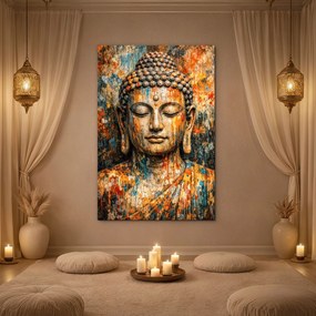 DUBLEZ | Fából készült falikép - Buddha színekben