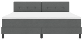 Box Spring Ágy Matrac &amp; LED Sötétszürke 180x200 cm Szövet