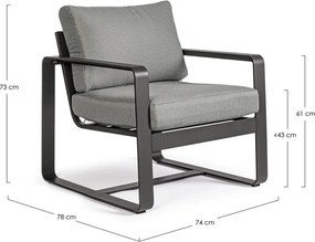 Szürke fém kerti fotel Merrigan – Bizzotto