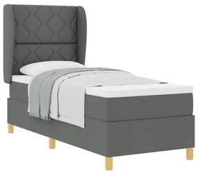 Boxspring Ágy Matracokkal Sötét Szürke 80x200 cm Szövet