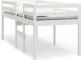 vidaXL fehér tömör fenyőfa magasított ágy 75x190 cm