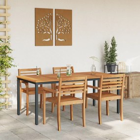 Kerti Asztal 180x90x75 cm Szilárd Akácfa és Fém