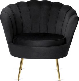 Fotel lábtartóval, fekete színben, velúr kárpittal GRAND