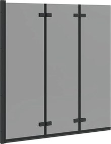 vidaXL Zuhanybeépítés Fekete 130 x 138 cm ESG üveg és alumínium