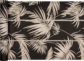 Fekete tapéta Pálmalevél motívummal